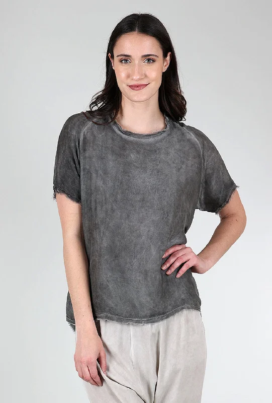 Silky Tattered Top, Gray Storm Disco