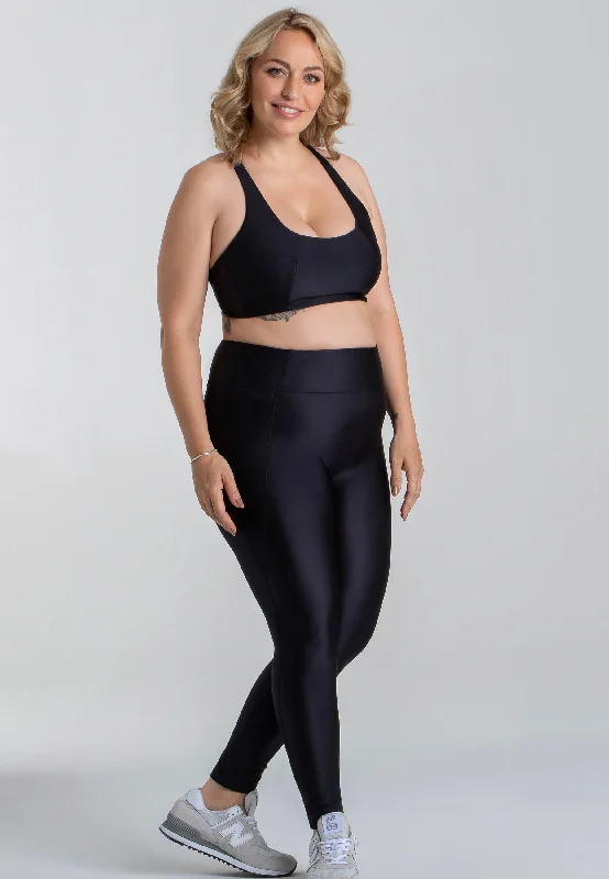 Stretch Leggings mit hohem Bund - Liquid Black Vintage Women's 1970S 