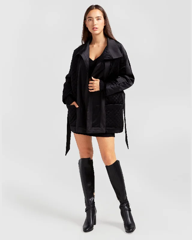 Ace of Spades Velvet Coat - Black Traditional Women's 