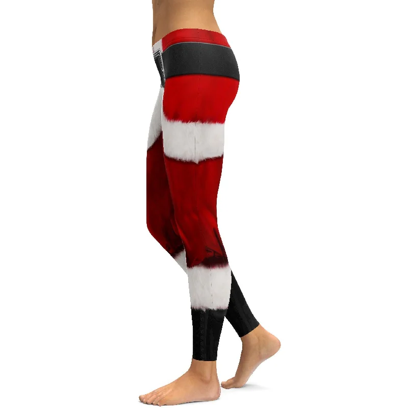 Santa's Pants Leggings Artistic Women's Hand - painted
