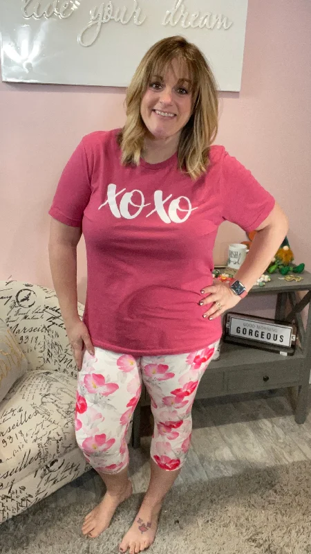 Southern Floral Capri Leggings with Pockets Gym