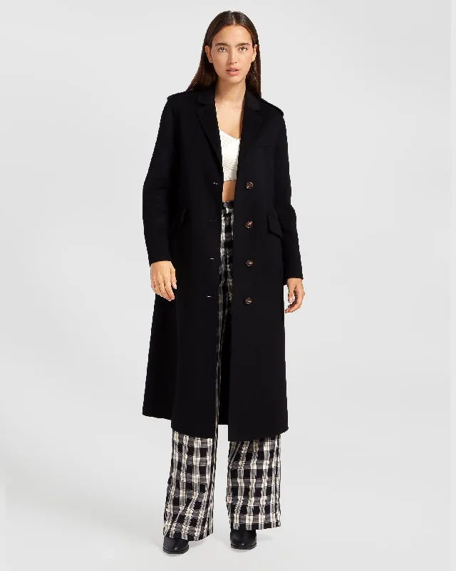 Tainted Love Longline Coat - Black Elegant Women's 