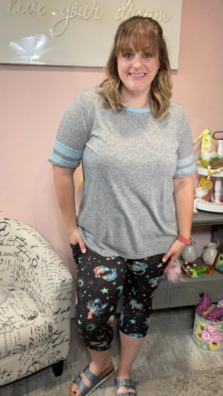 Zodiac Capri Legging with Pockets Unique Women's Upcycled