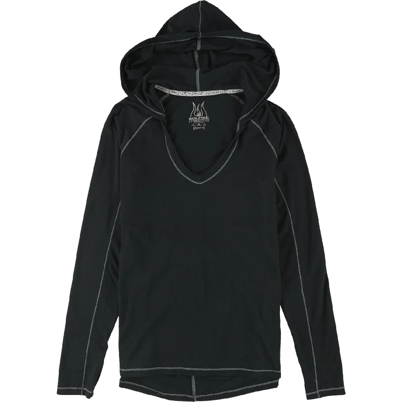 SOLFIRE Womens Cut It Out Hoodie Sweatshirt, Black, Medium Contemporary 