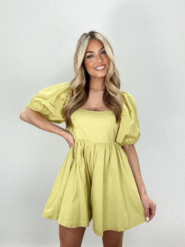 Lime Babydoll Romper Gym