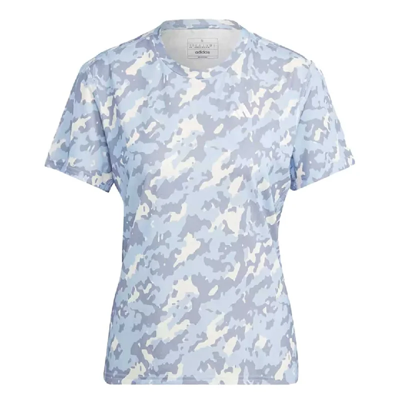 adidas - Women's Own The Run AOP T-Shirt (HR9975) Sleek Women's 