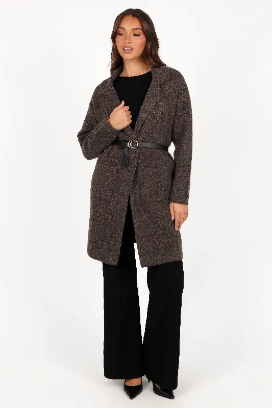 Skylar Open Front Coatigan - Brown Cool Women's Distressed