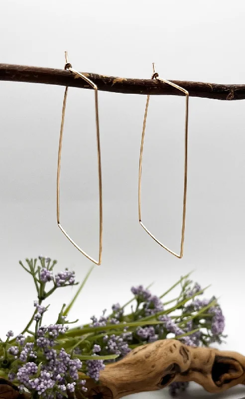Large Square Hoop, Gold Edgy Women's Punk