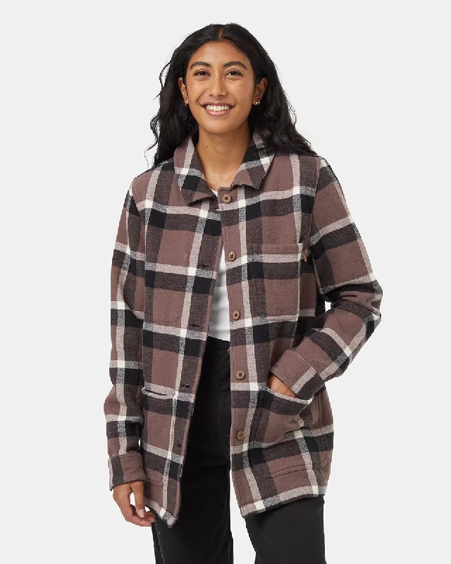 Flannel Utility Jacket Classic Women's Pin - striped