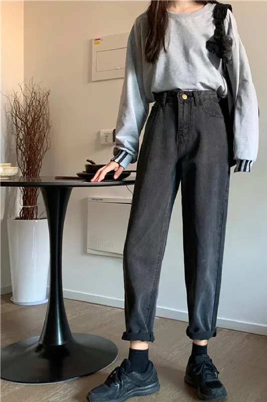 KittenAlarm - High Waist Long Slim Jeans Pants Cozy Women's Sherpa - lined