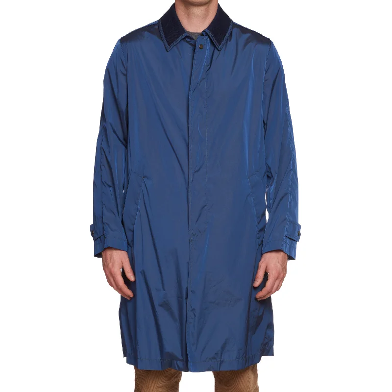 BOGLIOLI Milano "Wear" Navy Blue Unlined Lightweight Rain Coat EU 52 NEW US 42 Rugged Women's Outdoor 
