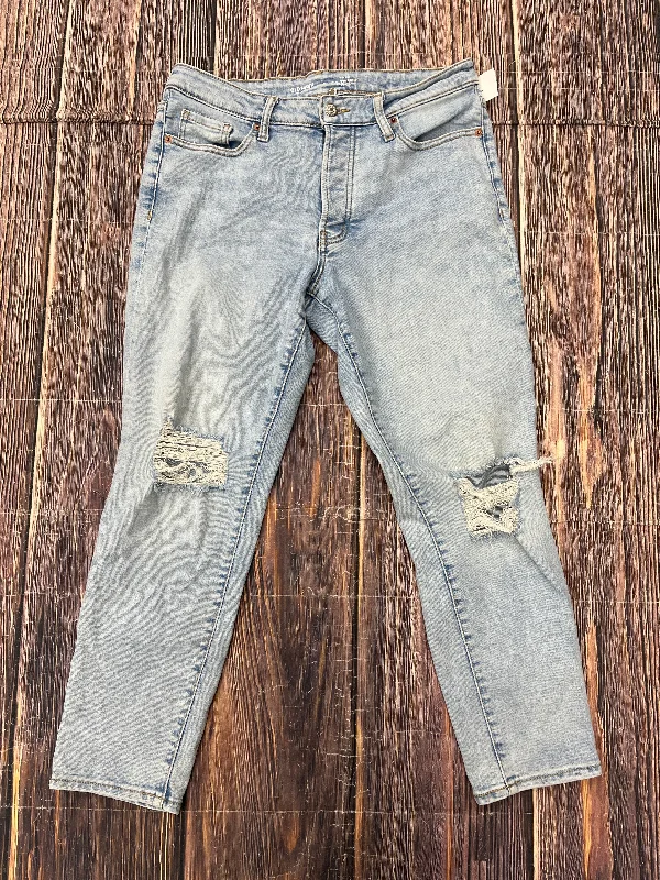 Jeans Straight By Old Navy In Blue Denim, Size: 10 Feminine Women's Style 