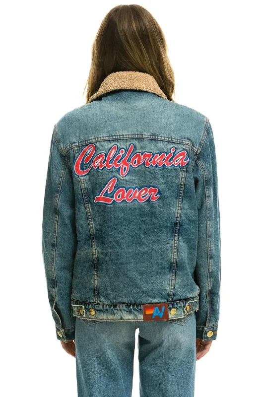 AVIATOR NATION CALI LOVER RANCH SHERPA UNISEX DENIM JACKET - VINTAGE Disco