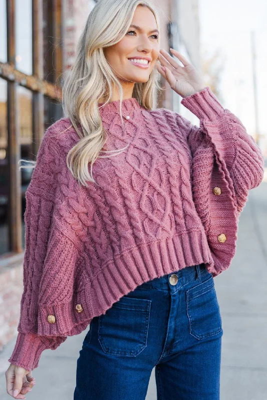 Fell In Love Mauve Pink Poncho Sweater Vacation