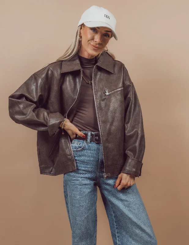 Antonella Faux Leather Jacket Country
