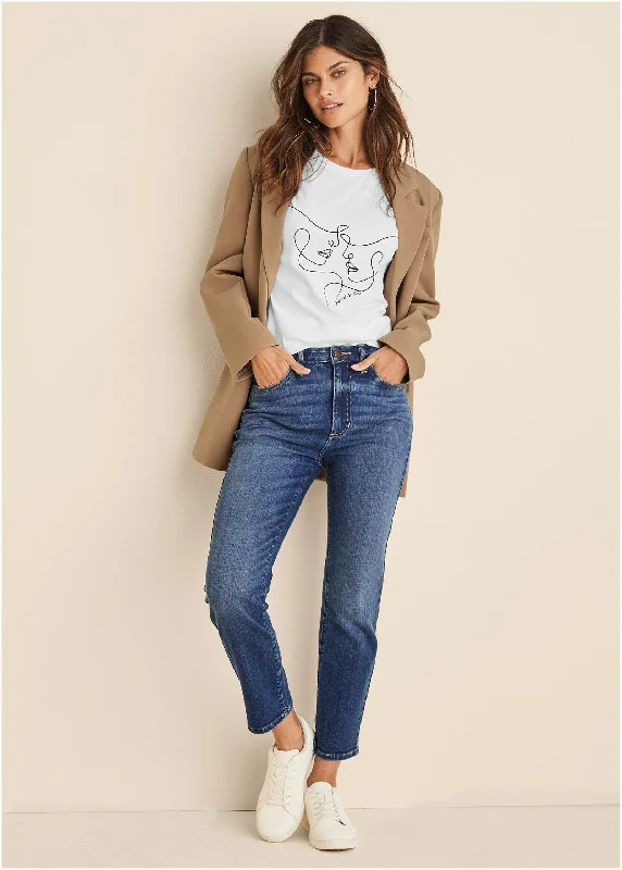 Audrey Straight Leg Jeans - Medium Wash Casual Women's Japanese 
