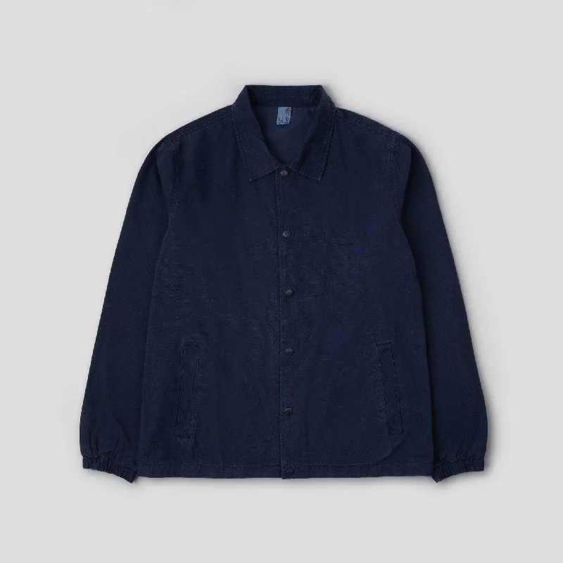 Fitted Cotton Canvas Coach Jacket Navy Traditional Women's 