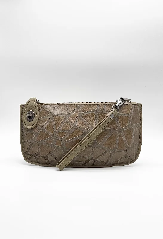 Mini Crossbody Wristlet, Sage Geo Feminine Women's Style 