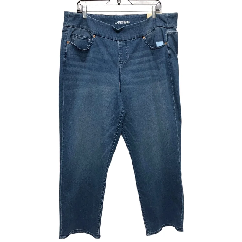 Jeans Straight By Lands End In Blue Denim, Size: 20 Laid - back Women's Vibe