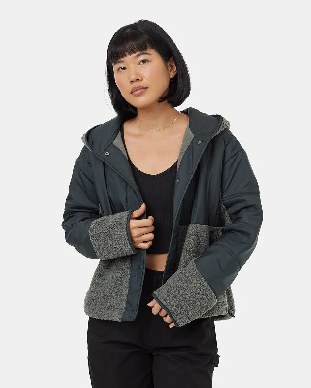 Recycled Boucle Full Snap Hoodie Traditional Women's 