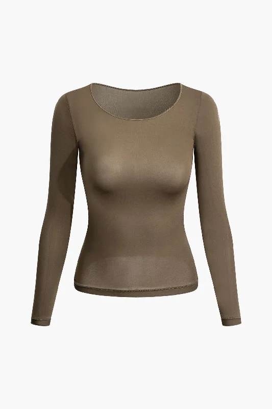 Solid Long-Sleeve Top Refined Women's Classic 