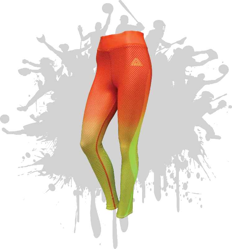 LINEAR LEGGINGS ORANGE/NEON YELLOW Practical Women's Multi - 
