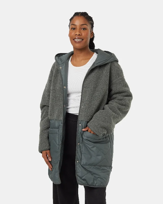 Recycled Boucle Reversible Long Jacket garde