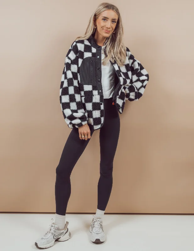 Felix Checkered Fleece Jacket Unique Women's Upcycled