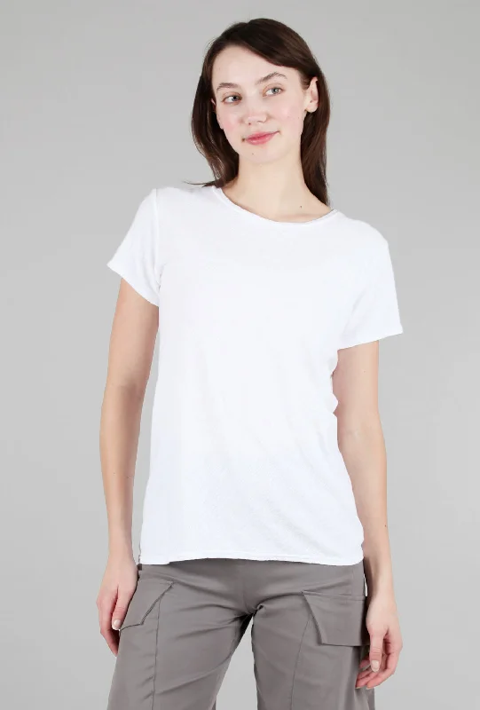S/S Bias Tee, White Casual Women's Loose - fitting