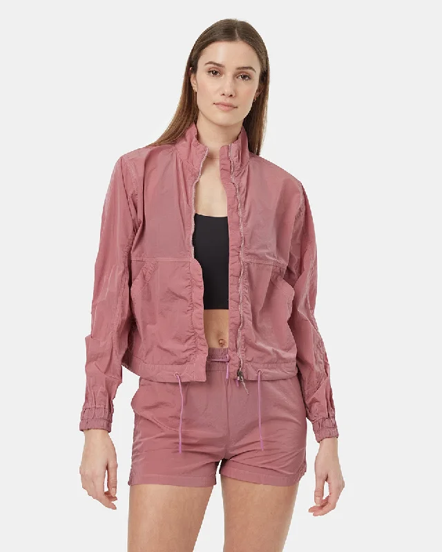 Recycled Nylon Short Jacket Classic Women's Pin - striped