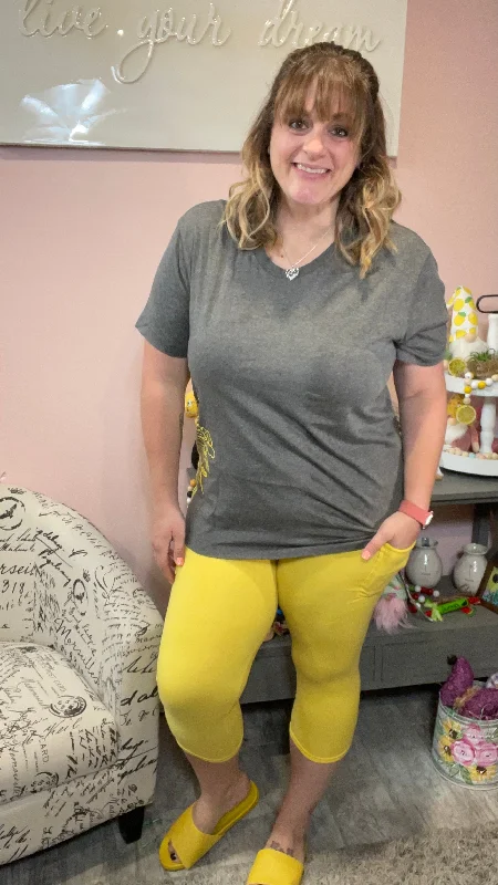 Banana Capri Legging with Pockets Dynamic Women's High - energy