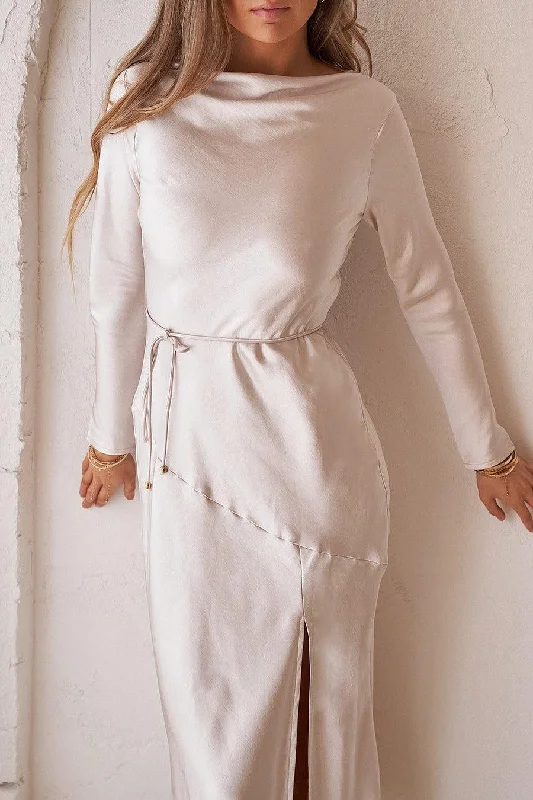 Luna Midi Dress - Champagne Sporty Women's Athleisure 