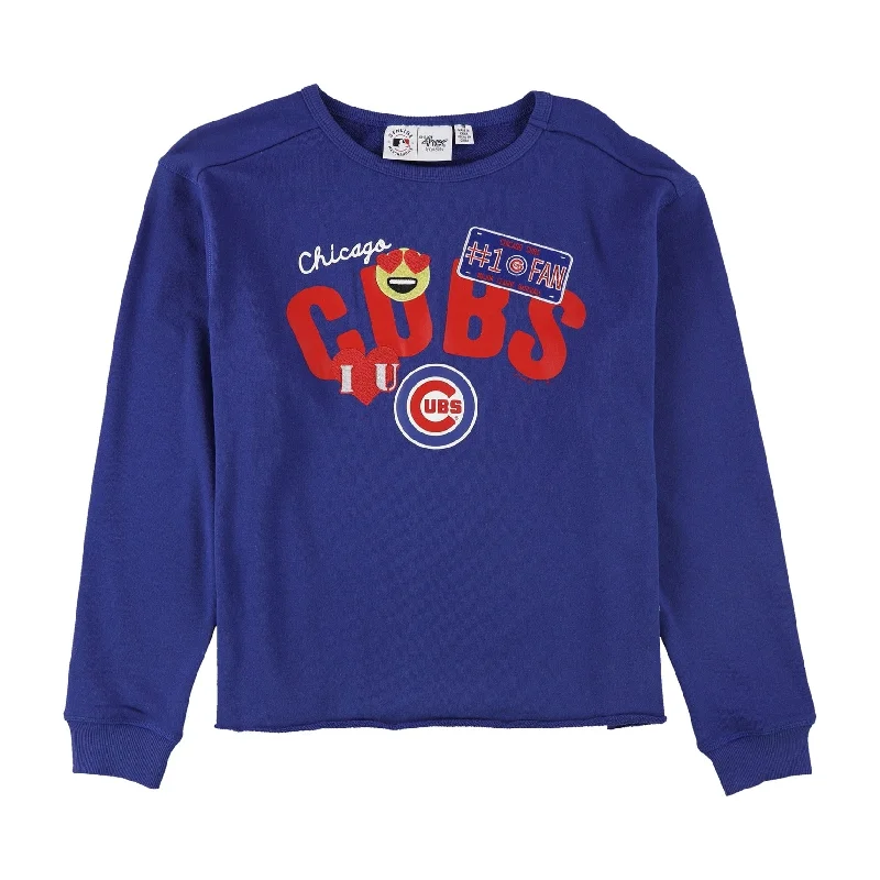 G-III Sports Womens Chicago Cubs Sweatshirt, Blue, Medium Modern Women's 