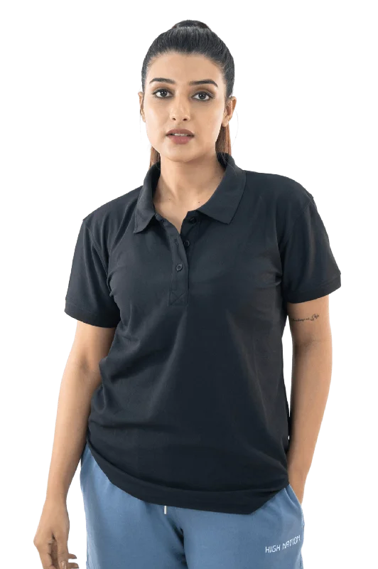 Black Mars Polo Tee Edgy Women's Punk