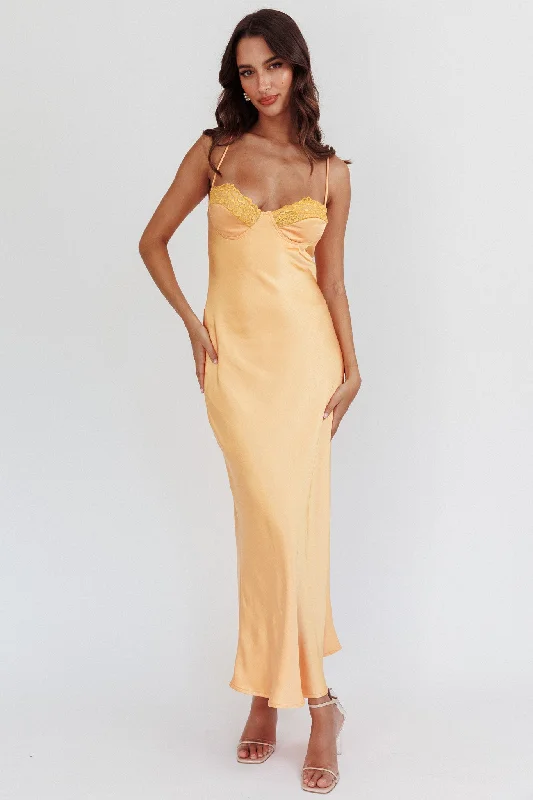 Inhibitions Lace Bust Midi Dress Melon Refined Women's Classic 
