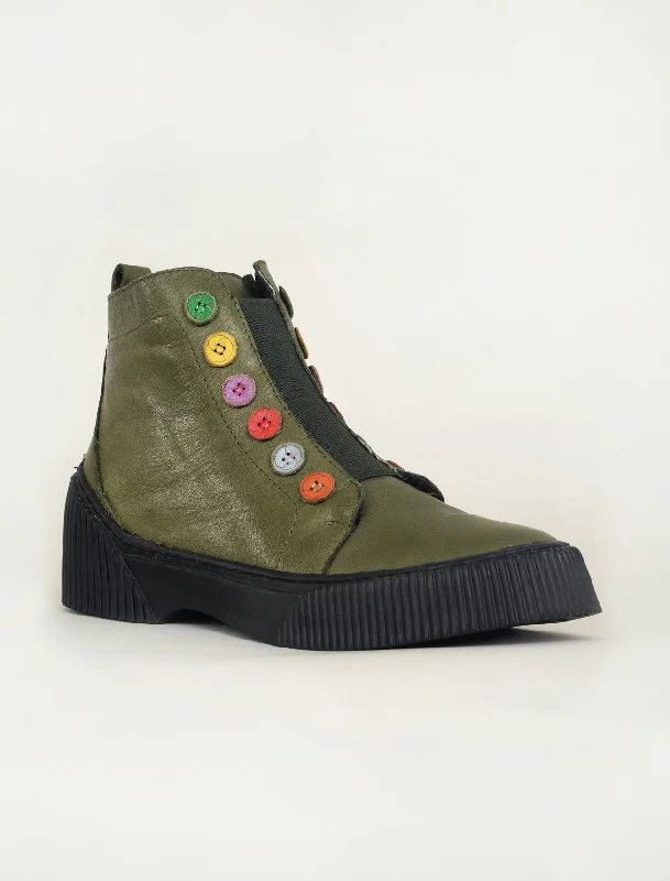 Tina Boot, Olive Refined Women's Hand - crafted