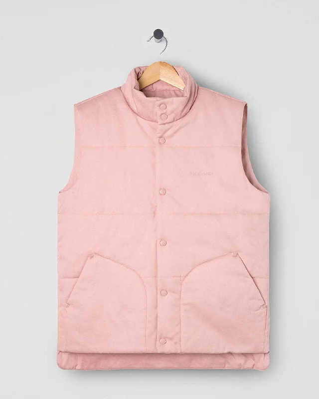 Classic Puffer Vest Dusty Pink Stylish Women's Tropical 