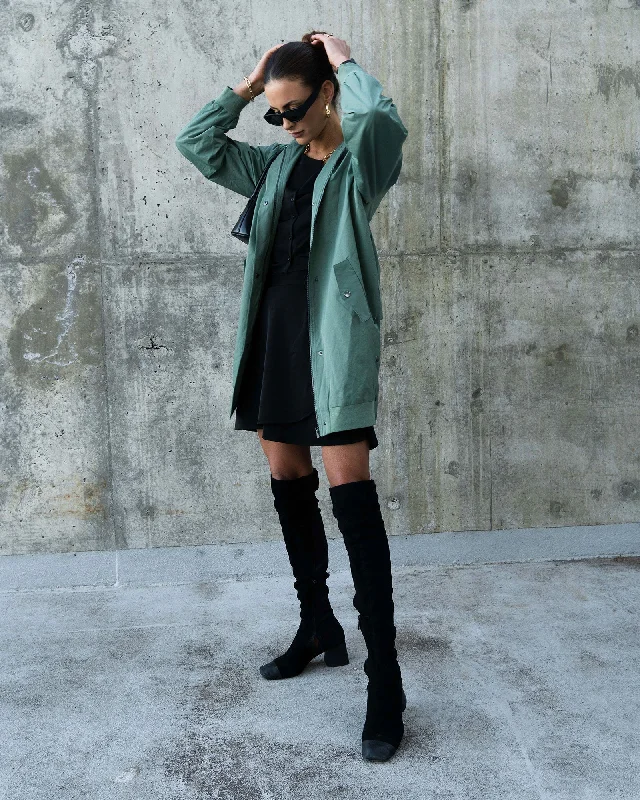 Chasing You Long Bomber Jacket - Military Cool Women's Skate