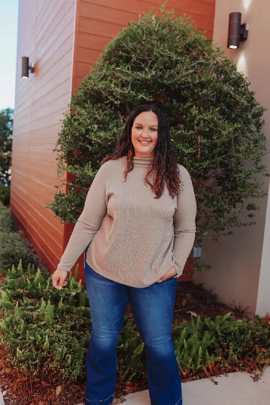 Little Kindness Two Tone Ribbed Knit Top PLUS Business