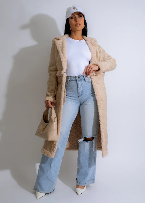 Mountain Lodge Faux Leather Coat Nude performance