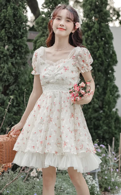 Dainty Rose Petticoat Mini Dress (White) Rugged Women's Outdoor 