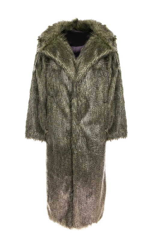 Faux Fur Long Coat & Vest Preppy Women's College