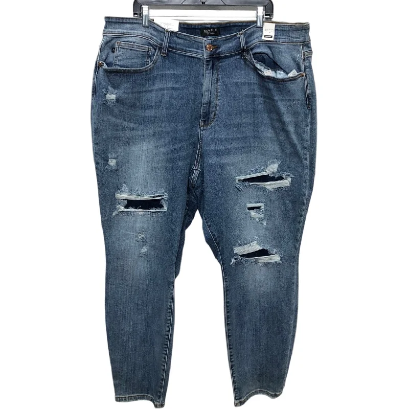 Jeans Straight By Judy Blue In Blue Denim, Size: 24 Sleek Women's Metallic