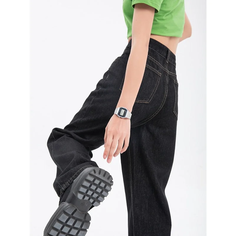 KittenAlarm - Woman's Jeans High Waist Summer Wide Leg Denim Trouser Baggy Street Chic Design Ladies Casual Black Vintage Straight Jean Pants Trendy Women's KittenAlarm - Woman's Jeans High Waist Summer Wide Leg Denim Trouser Baggy Street Chic Design Ladies Casual Black Vintage Straight Jean Pants Trendy Women's