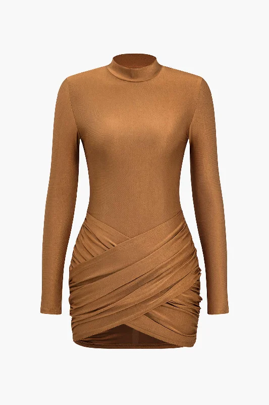 Crossed Mini Dress Earthy Women's Hemp - based