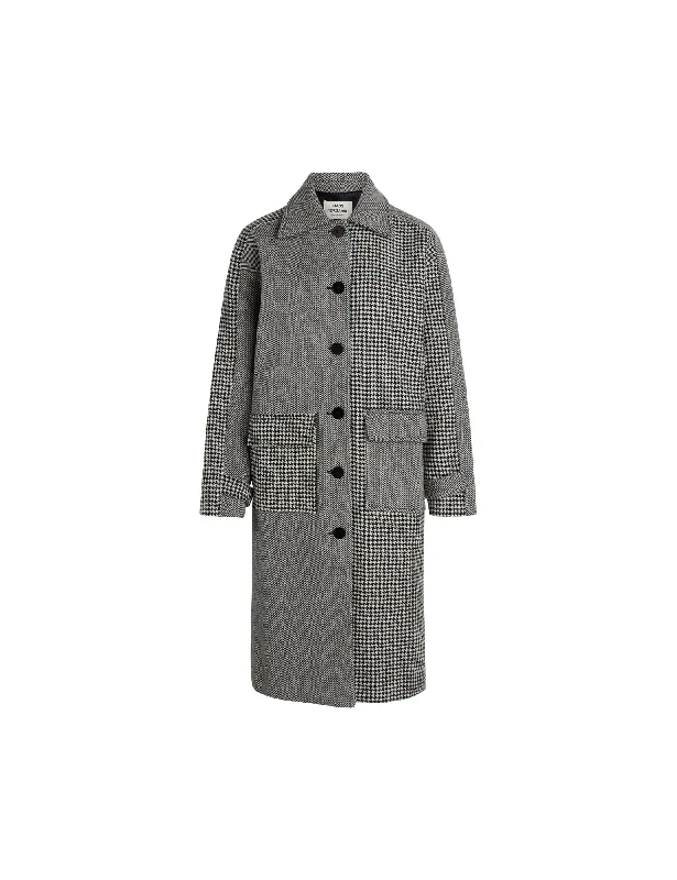 Bonded Wool Jamili Coat, Black/White Modern Women's Tech