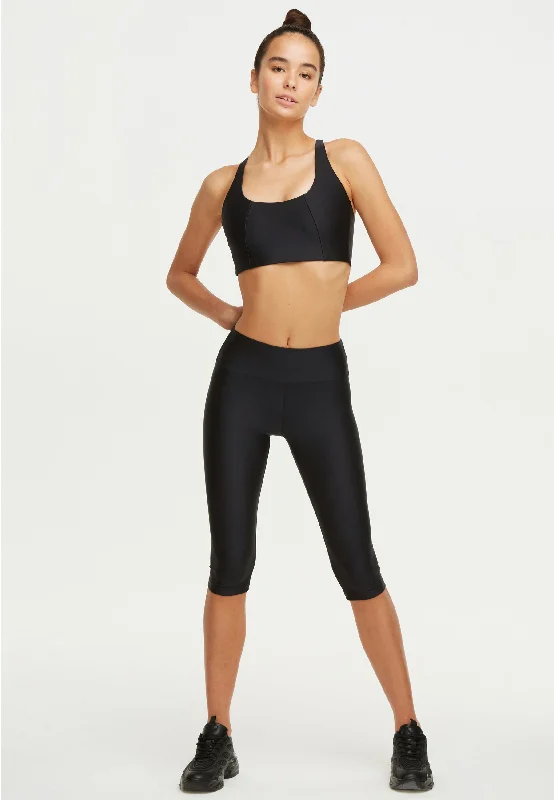 Impulse Crop Leggings mit hohem Bund - Liquid Black Sporty Women's Athleisure 