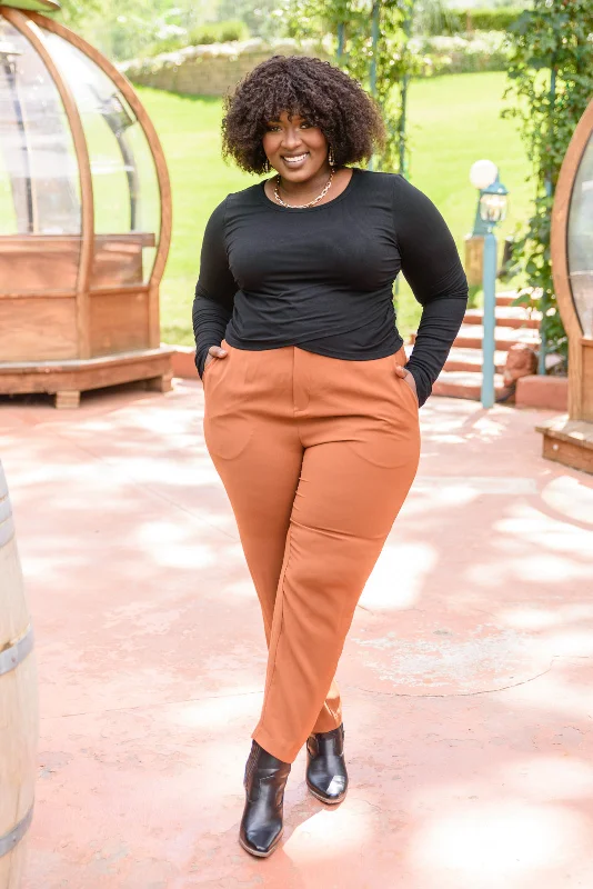 Here For It Long Sleeve Ribbed Crop Top Vintage Women's 1970S 