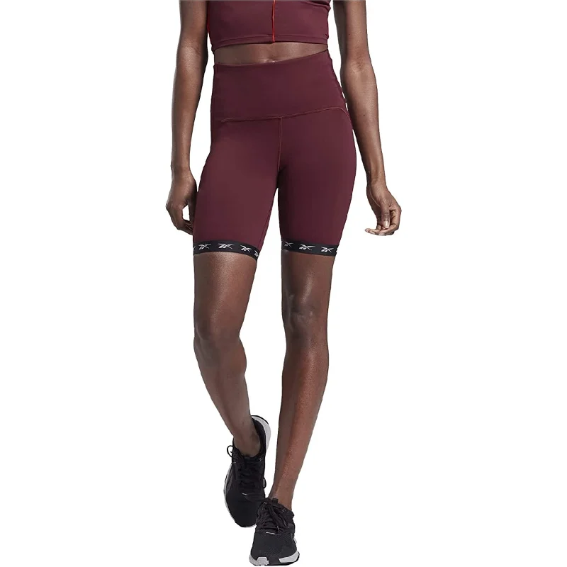 Reebok Womens Bike Athletic Compression Shorts, Purple, Medium Compression
