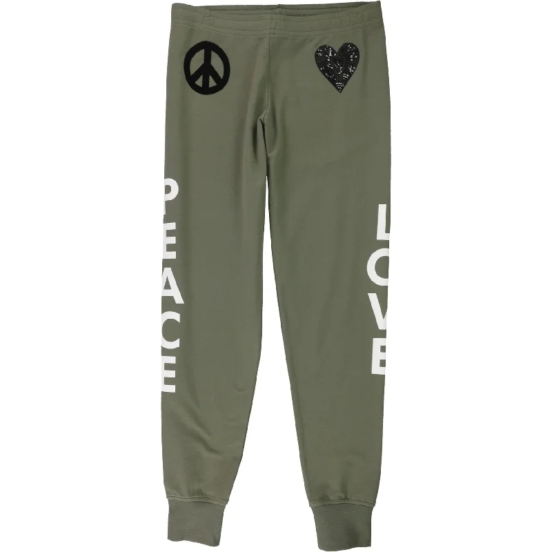 Love Moschino Womens Peace Love Athletic Jogger Pants, Green, 8 Elegant Women's 